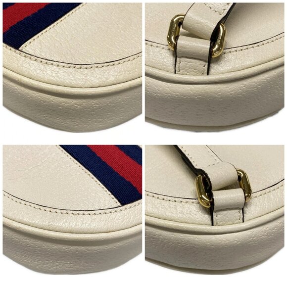 Auth GUCCI Ophidia Mini Backpack 598661 Cream Navy Red Leather Backpack - Picture 16 of 16